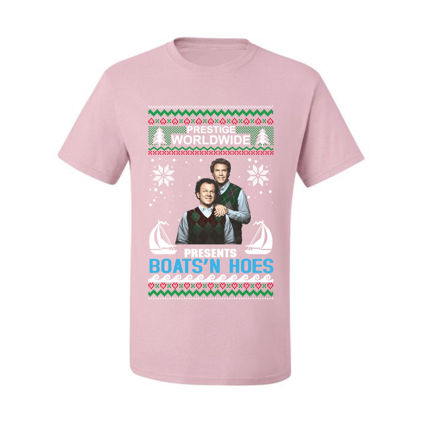 Prestige Worldwide Boats N' Hoes Step Brothers, Christmas Gifts, Funny Xmas Gift Idea, Ugly Christmas Sweater Men's T-Shirt