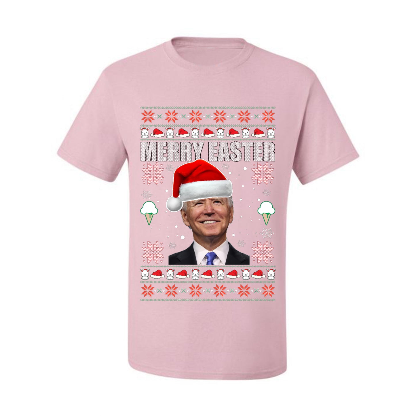 Funny Ugly Xmas Holiday T-shirt  Graphic  Joe Biden Merry Easter Ugly Christmas T-shirt  Ugly Christmas  Men's T-Shirt