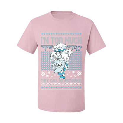 Ugly Xmas Holiday T-shirt Muscle Tank Jersey, They Call Me Snowmeiser I'm Too Much, Wild Bobby Ugly Christmas T-shirt  Ugly Christmas  Men's T-Shirt