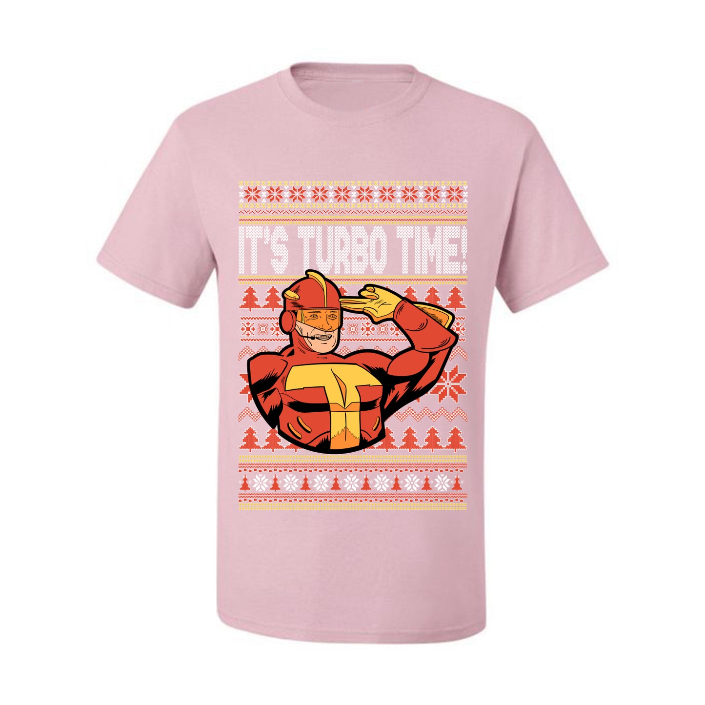Ugly Xmas Graphic  T-shirt  Turboman It's Turbo Time! Ugly Christmas T-shirt  Ugly Christmas  Men's T-Shirt