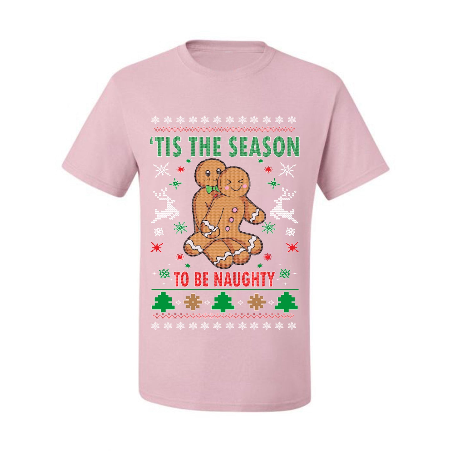 Graphic Ugly Christmas  T-shirt  Tis' The Season To Be Naughty Ugly Christmas T-shirt  Ugly Christmas  Men's T-Shirt