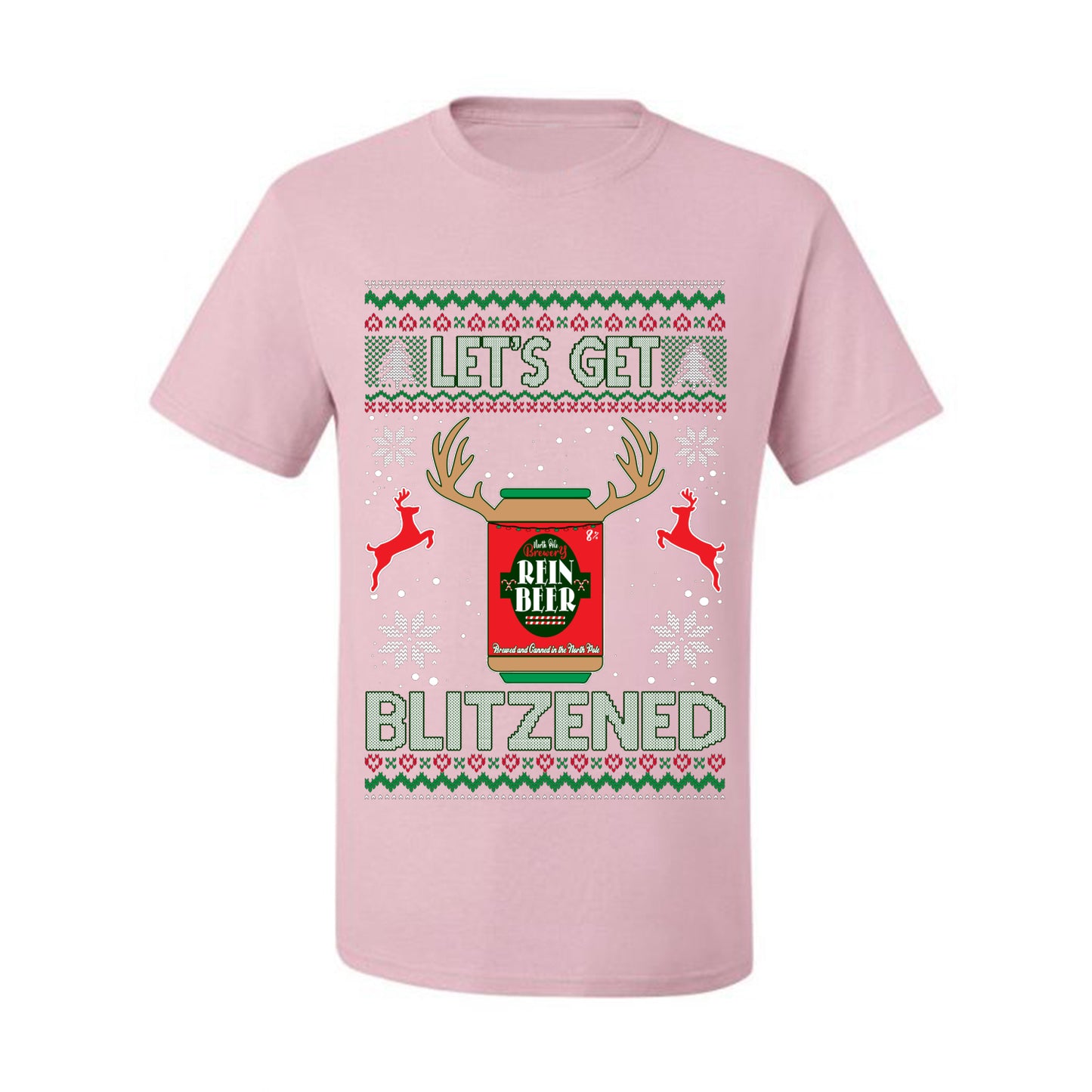 Men's Ugly T-shirt for Christmas Holidays  Shirt Wild Bobby Let's Get Blitzened Rein Beer Ugly Christmas T-shirt  Ugly Christmas  Men's T-Shirt