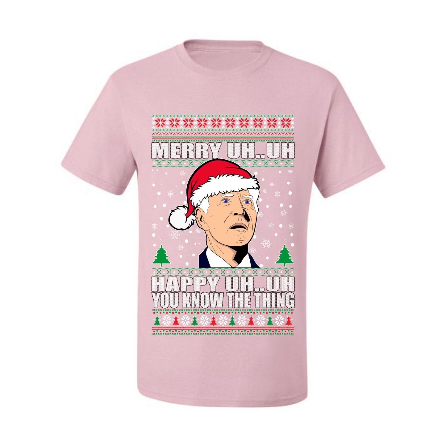Funny Graphic  Ugly Xmas Holiday T-shirt "Merry UH UH You Know The Thing" Anti Joe Biden Confused Sleepy Old Ugly Christmas T-shirt  Ugly Christmas  Men's T-Shirt