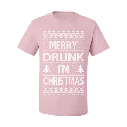 Funny Ugly Xmas Tshirt , Merry Drunk I'm Christmas, Wine Beer  Drinking,  Ugly Christmas Tshirt Men's Graphic T-Shirt Ugly Christmas  Men's T-Shirt