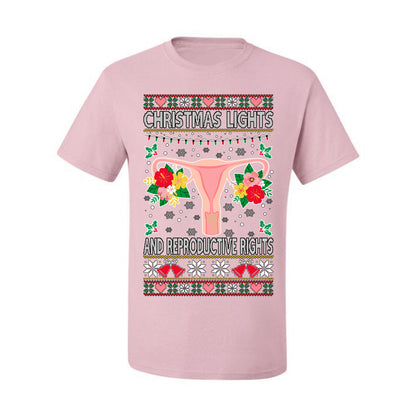 Ugly Christmas T-shirt Graphic  , Christmas Lights & Reproductive Rights Ugly Christmas T-shirt  Ugly Christmas  Men's T-Shirt