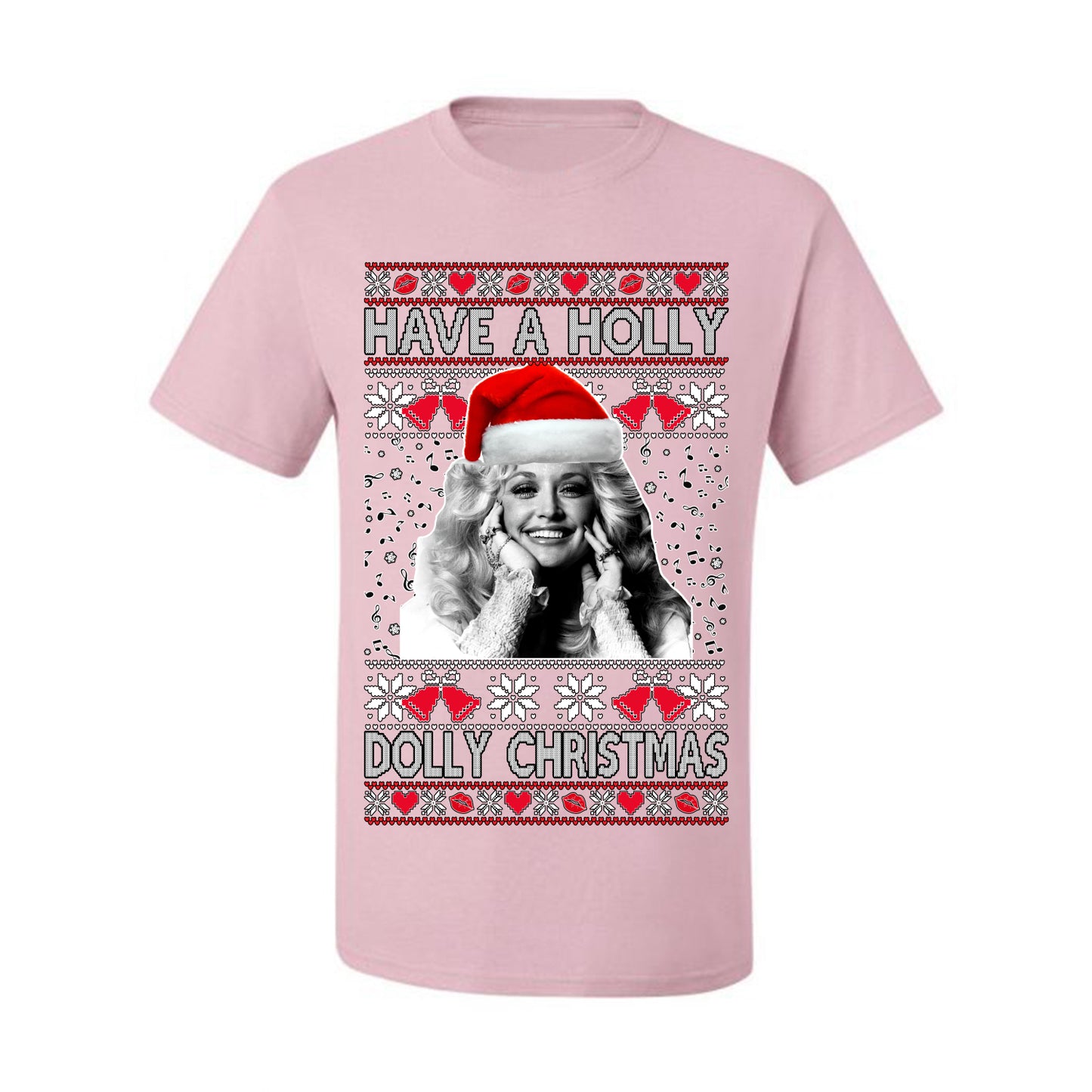 Ugly Xmas Tshirt , "Have a Holly Dolly Christmas" Ugly Christmas Tshirt Men's Graphic T-Shirt Ugly Christmas  Men's T-Shirt