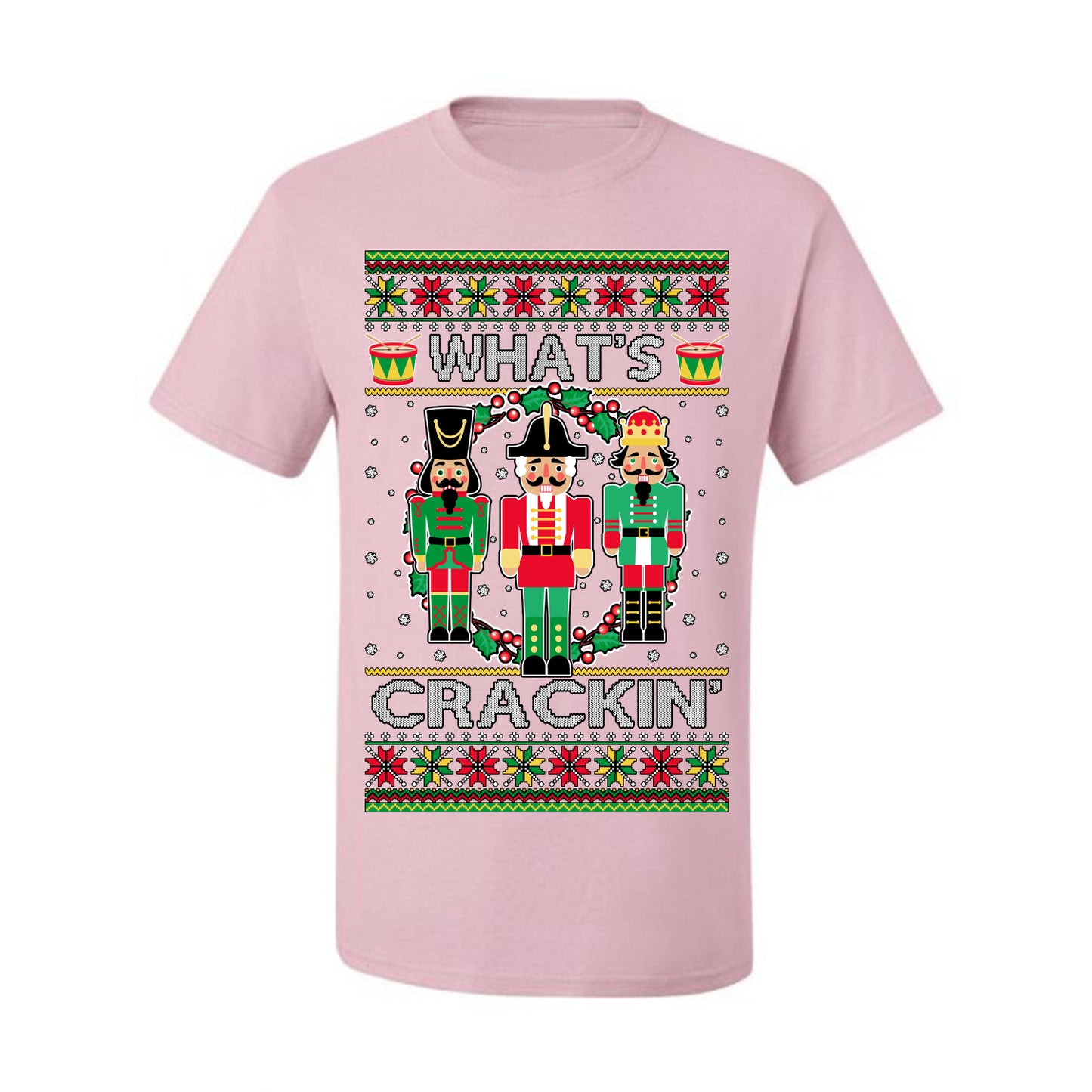 Funny Meme Ugly Xmas Holiday T-shirt Graphic What's Crackin' Nutcracker Ugly Christmas T-shirt  Ugly Christmas  Men's T-Shirt