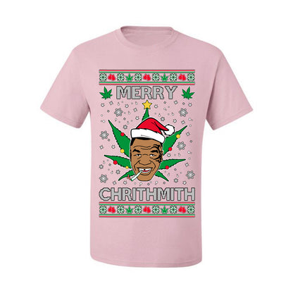 Ugly  Christmas T-shirt  Tyson "Merry Chrithmith" Stoner Weed Pot Leaf Joint Ugly Christmas T-shirt  Ugly Christmas  Men's T-Shirt