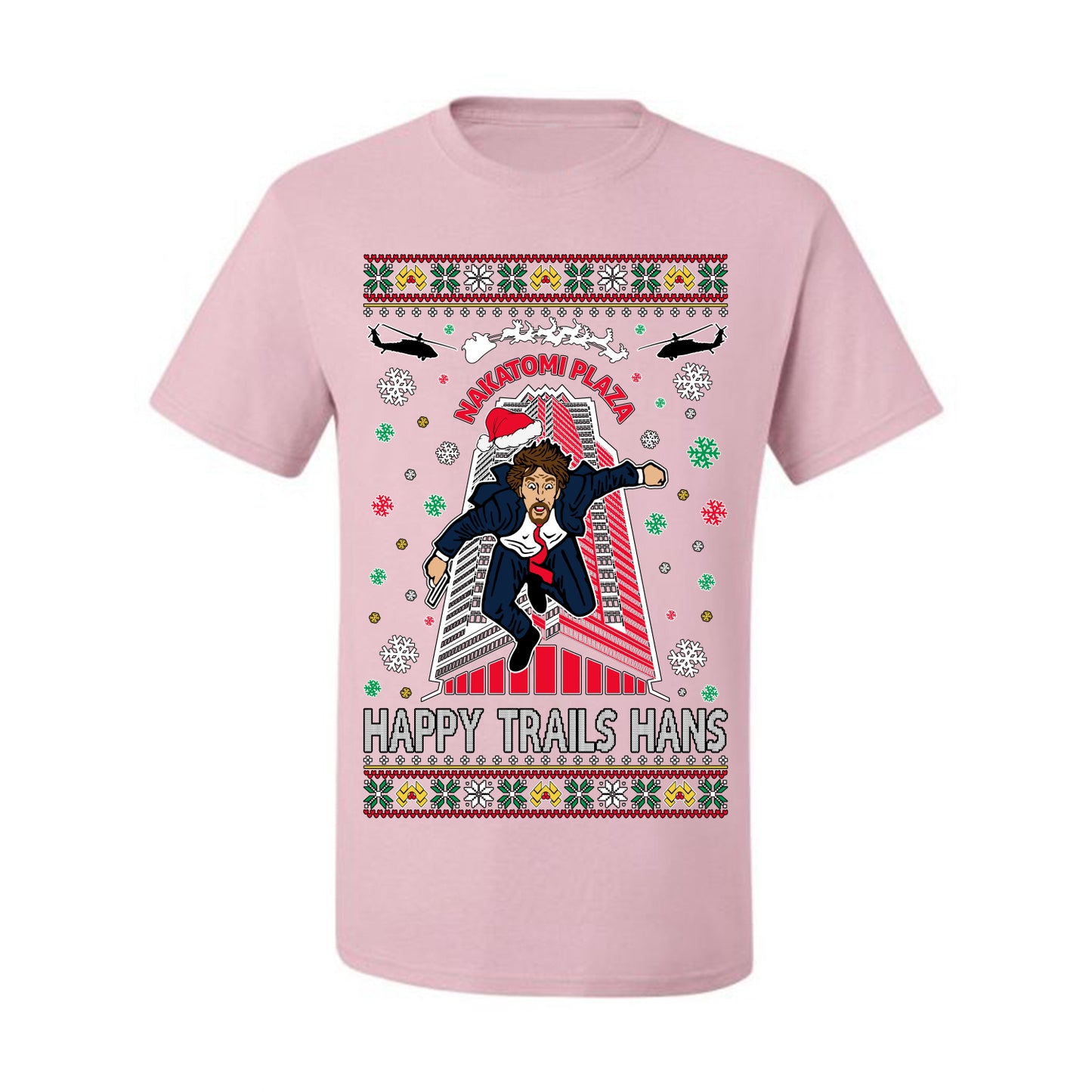 Ugly Holiday Nakatomi Plaza Happy Trails Hans Ugly Christmas T-shirt  Ugly Christmas  Men's T-Shirt