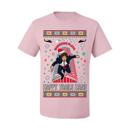 Ugly Holiday Nakatomi Plaza Happy Trails Hans Ugly Christmas T-shirt  Ugly Christmas  Men's T-Shirt