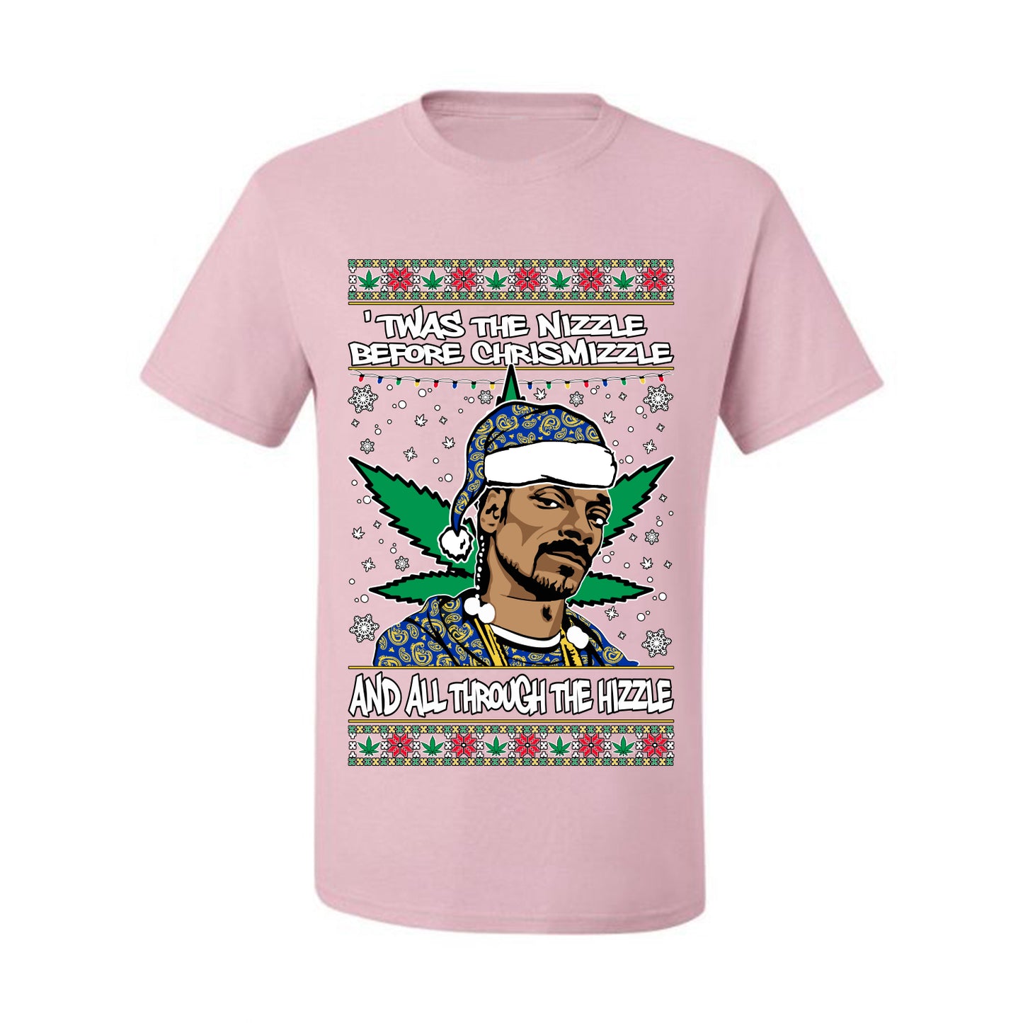 Ugly  Christmas T-shirt "'Twas The Nizzle Before Chrismizzle"  Snoop Xmas Ugly Christmas T-shirt  Ugly Christmas  Men's T-Shirt