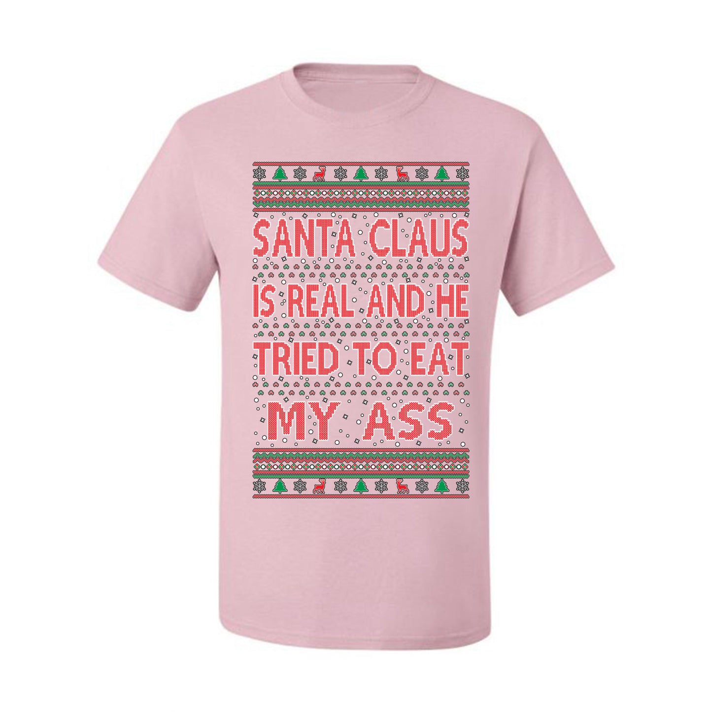 Funny Ugly Xmas  Naughty Santa Claus Is Real Ugly Christmas Tshirt Men's Graphic T-Shirt Ugly Christmas  Men's T-Shirt
