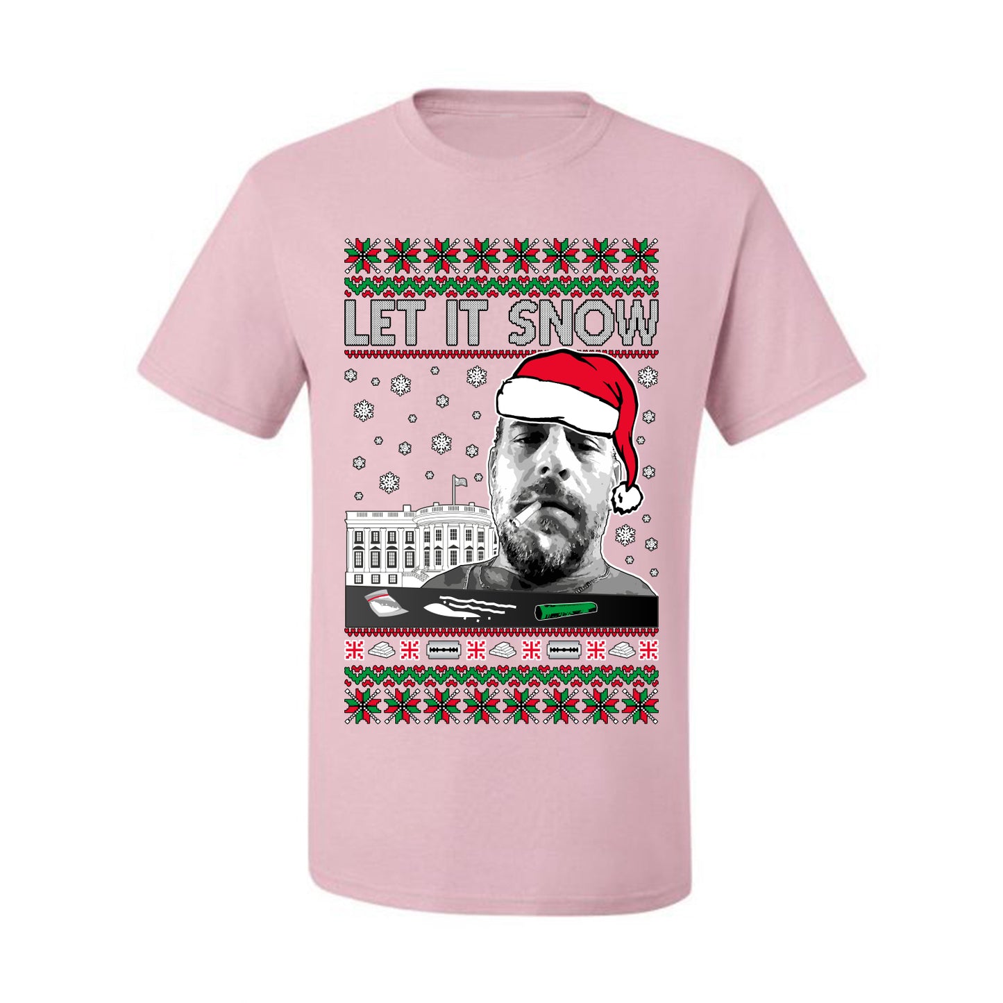 Hunter Let It Snow Biden , Merry Christmas Tee, Ugly Christmas,  Sweater Men's T-Shirt