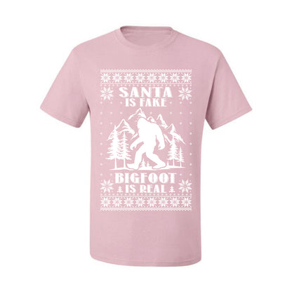 Santa Is Fake Bigfoot Is Real ,Christmas Gifts, Funny Xmas Gift Idea, Ugly Christmas Sweater Men's T-Shirt