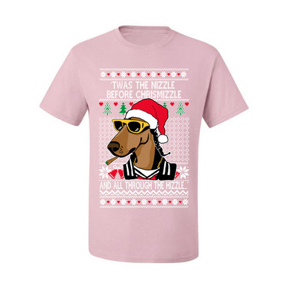 Twas The Nizzle Before Chrismizzle Gangster Dogg Rapper, Christmas Gifts, Funny Xmas Gift Idea, Ugly Christmas Sweater Men's T-Shirt