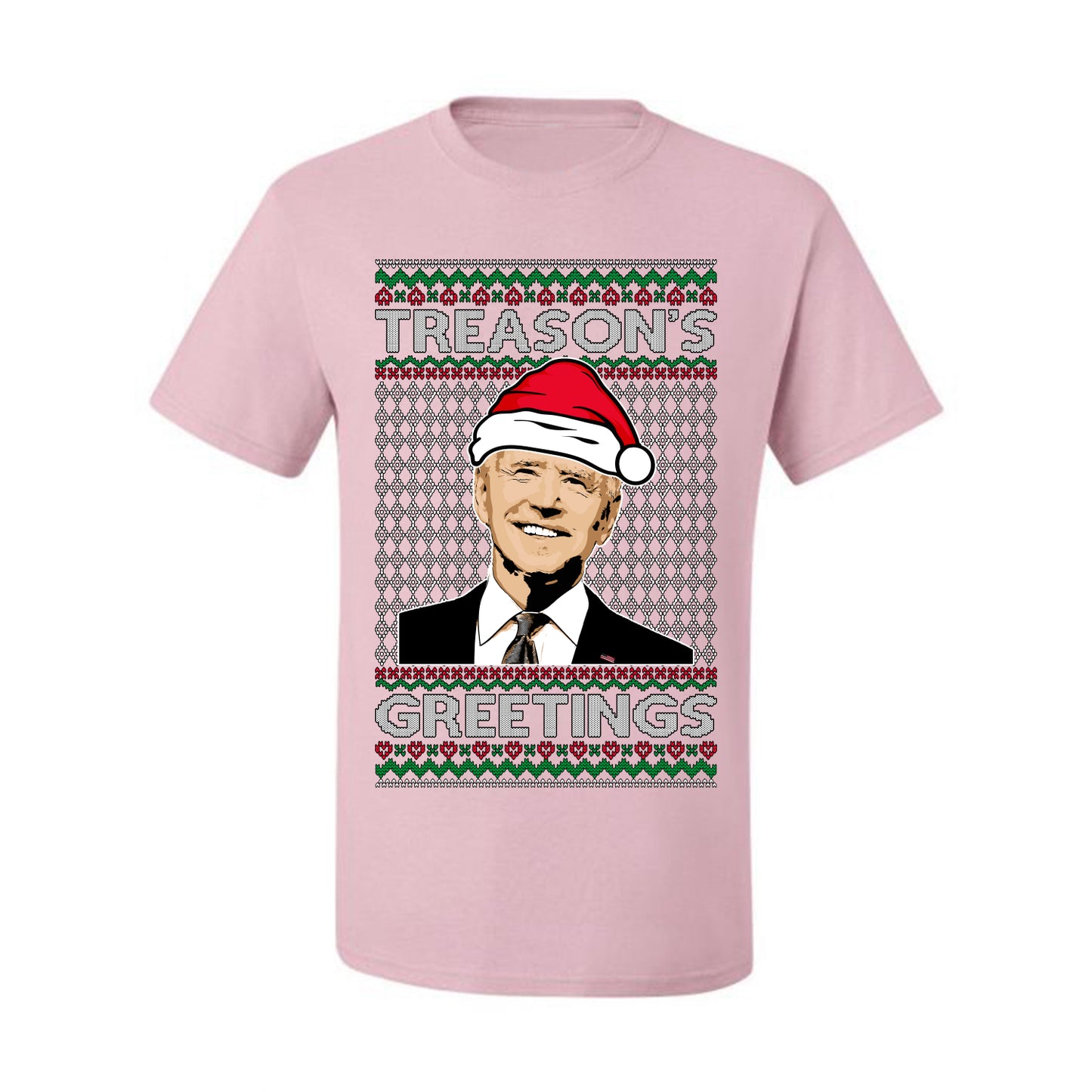 Treason's Greetings Biden President Humor Ugly Christmas Sweater, Christmas Gifts, Funny Xmas Gift Idea, Men's T-Shirt
