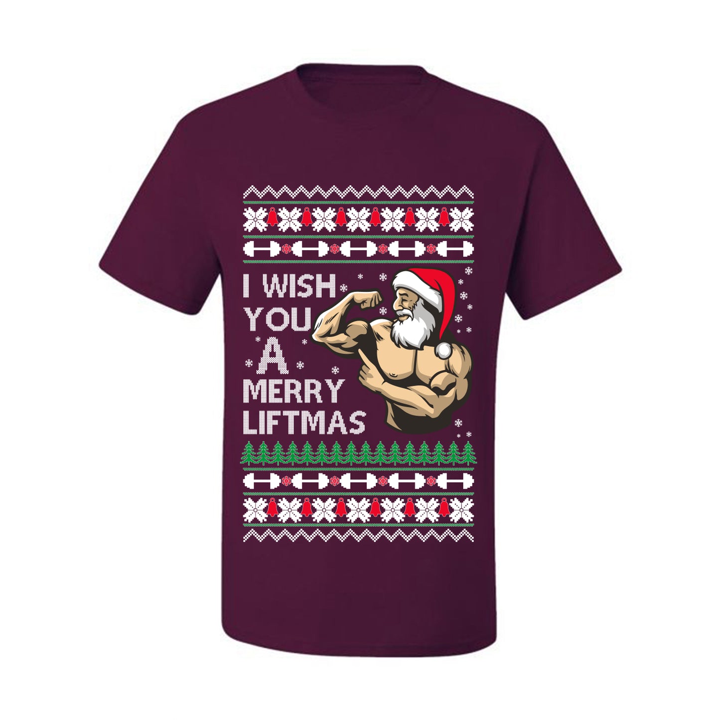 Ugly Xmas Tshirt  Graphic, Santa Fitness Workout, Merry Liftmas, Gym Swole Gift Ugly Christmas Tshirt Men's Graphic T-Shirt Ugly Christmas  Men's T-Shirt