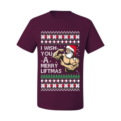Ugly Xmas Tshirt  Graphic, Santa Fitness Workout, Merry Liftmas, Gym Swole Gift Ugly Christmas Tshirt Men's Graphic T-Shirt Ugly Christmas  Men's T-Shirt