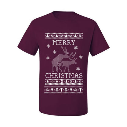 Funny  Ugly Xmas Holiday T-shirt  Merry Christmas Reindeer Humping  Ugly Christmas T-shirt  Ugly Christmas  Men's T-Shirt