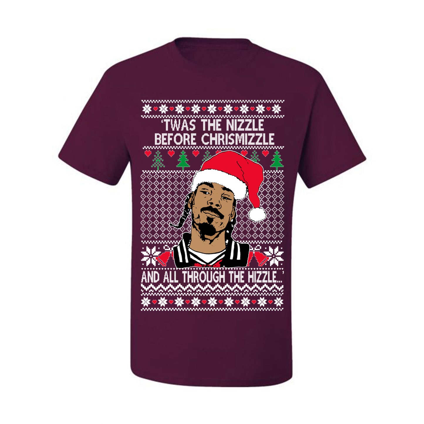 Twas The Nizzle Before Chrismizzle And All Through The Wizzle White, Christmas Gifts, Funny Xmas Gift Idea, Ugly Christmas Sweater Men's T-Shirt