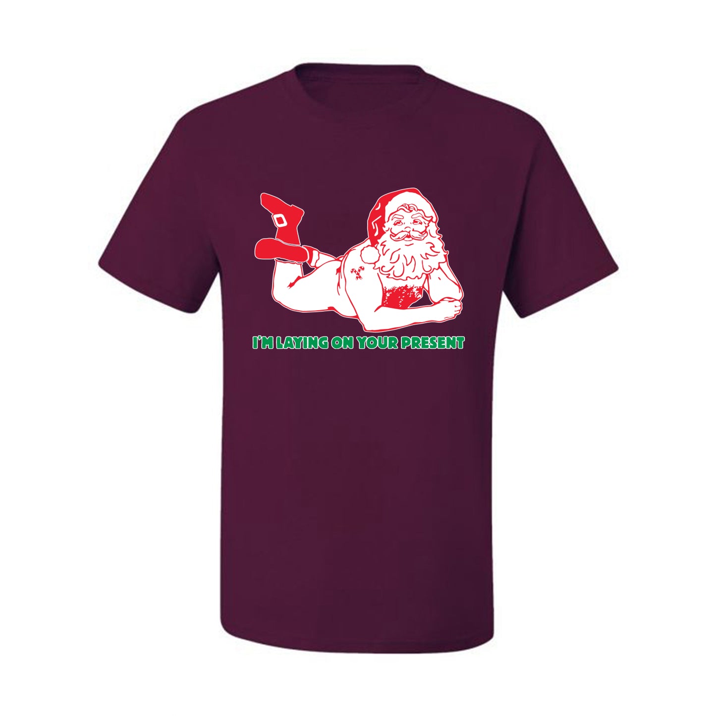 Christmas  "Sexy Santa Im Laying on your Present" Ugly Christmas Tshirt Men's Graphic T-Shirt Ugly Christmas  Men's T-Shirt