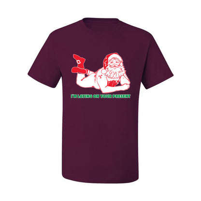 Christmas  "Sexy Santa Im Laying on your Present" Ugly Christmas Tshirt Men's Graphic T-Shirt Ugly Christmas  Men's T-Shirt