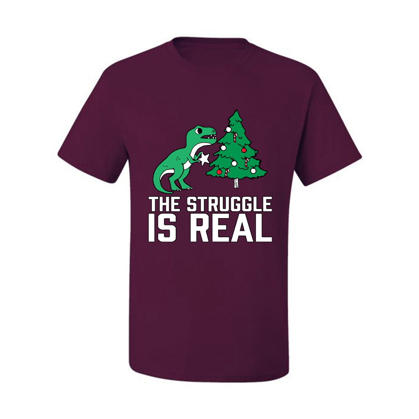 Ugly Christmas Tshirt, The Struggle is Real, Christmas T-Rex,  Scoop Top Ugly Christmas Tshirt Men's Graphic T-Shirt Ugly Christmas  Men's T-Shirt