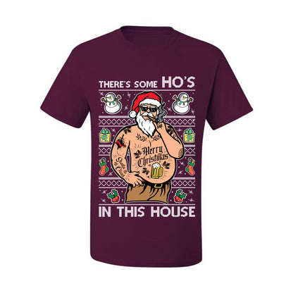 "There's Some Ho's In This House"  Graphic  Ugly Holiday Xmas Tshirt , Wild Bobby Ugly Christmas Tshirt Men's Graphic T-Shirt Ugly Christmas  Men's T-Shirt