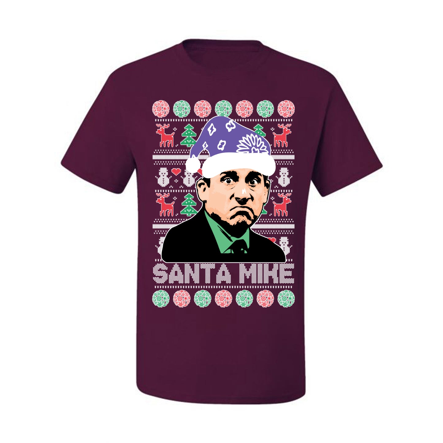 The Office Santa Mike Michael Scott Graphic  Ugly Xmas  T-shirt Ugly Christmas T-shirt  Ugly Christmas  Men's T-Shirt