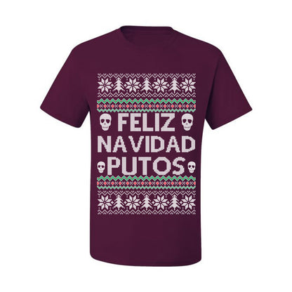 Men's Ugly Xmas  Shirt Feliz Navidad Putos Ugly Christmas Tshirt Men's Graphic T-Shirt Ugly Christmas  Men's T-Shirt