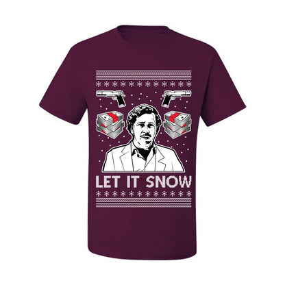 Ugly Christmas Tshirt , Escobar Let It Snow Ugly Christmas Tshirt Men's Graphic T-Shirt Ugly Christmas  Men's T-Shirt