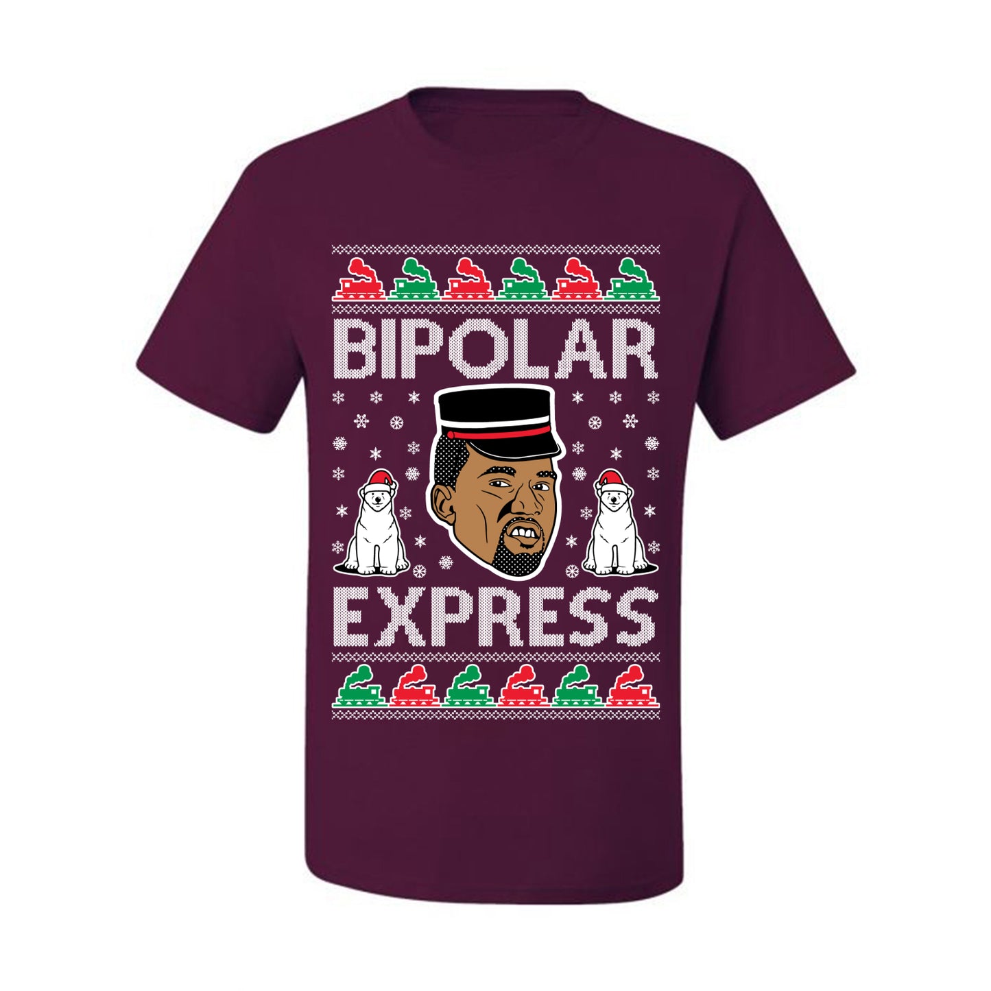 Funny Ugly Xmas Holiday T-shirt  Bipolar Express Ye Bipolar Express Ye Premium  Ugly Christmas T-shirt  Ugly Christmas  Men's T-Shirt