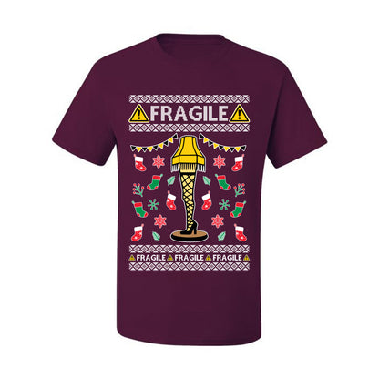 Graphic Ugly  Christmas T-shirt  Fragile Leg Lamp Movie Ugly Christmas T-shirt  Ugly Christmas  Men's T-Shirt
