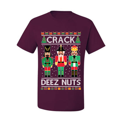 Ugly Holiday Meme T-shirt "Crack Deez Nuts" Ugly Christmas T-shirt  Ugly Christmas  Men's T-Shirt