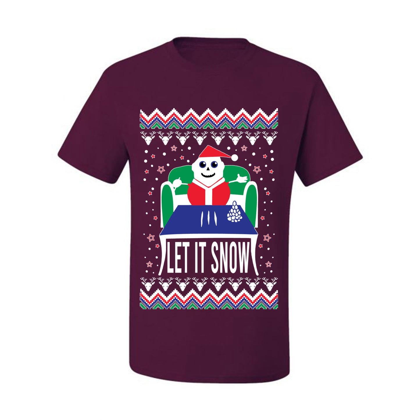 Ugly Merry Xmas Tshirt  Let It Snow Cocaine Santa  Ugly Christmas Tshirt Men's Graphic T-Shirt Ugly Christmas  Men's T-Shirt