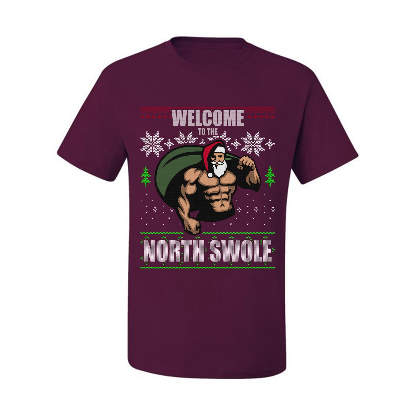 Ugly  Christmas T-shirt  "Merry Liftmas!" Santa Fitness Workout Gym Swole Gift, Group 2 Design Ugly Christmas T-shirt  Ugly Christmas  Men's T-Shirt