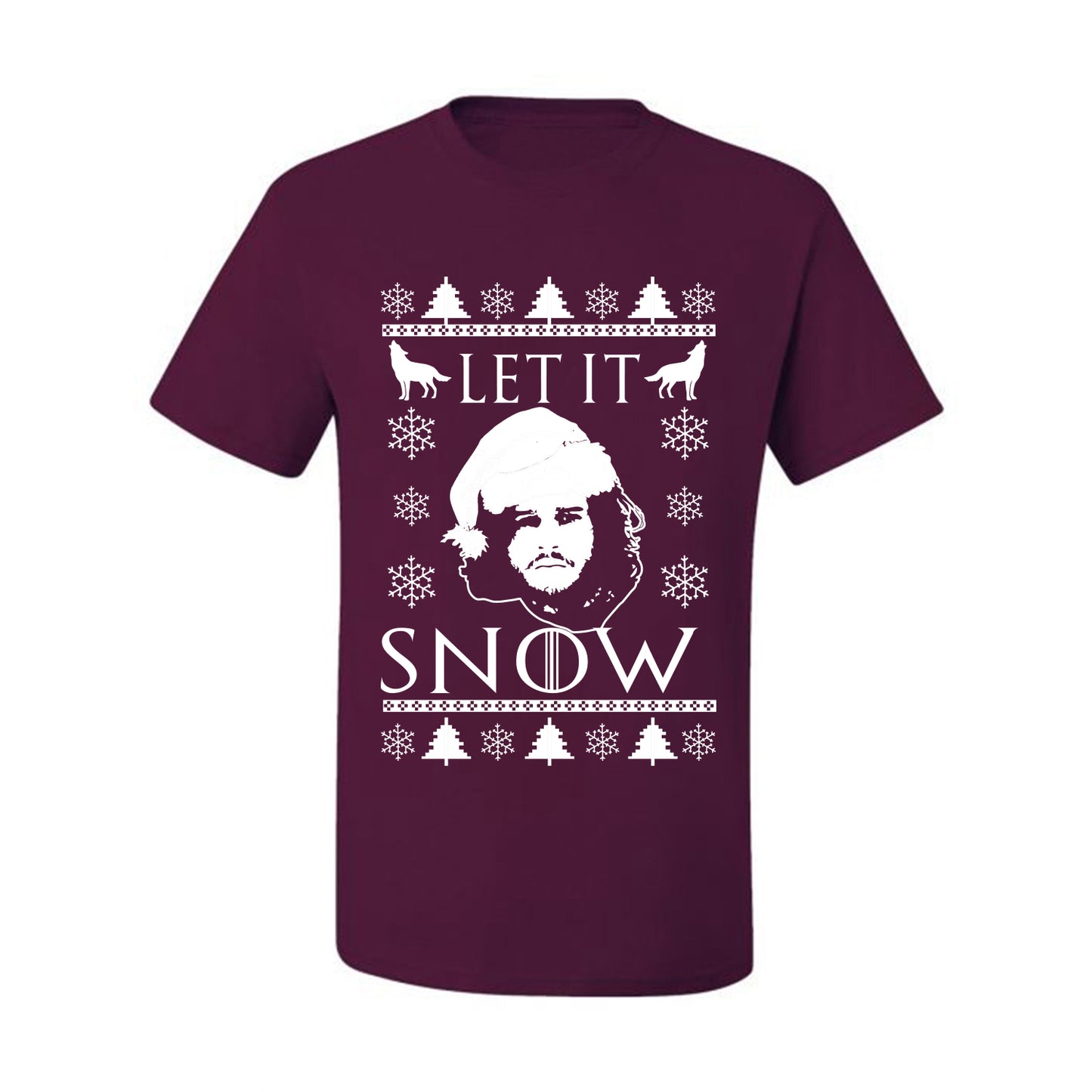 Graphic GoT Ugly Christmas  T-shirt Let It Snow Jon Snow Stark Ugly Christmas T-shirt  Ugly Christmas  Men's T-Shirt