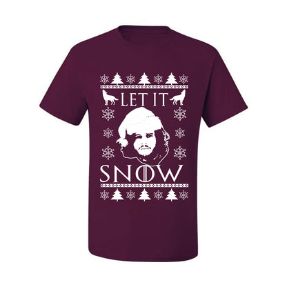 Graphic GoT Ugly Christmas  T-shirt Let It Snow Jon Snow Stark Ugly Christmas T-shirt  Ugly Christmas  Men's T-Shirt
