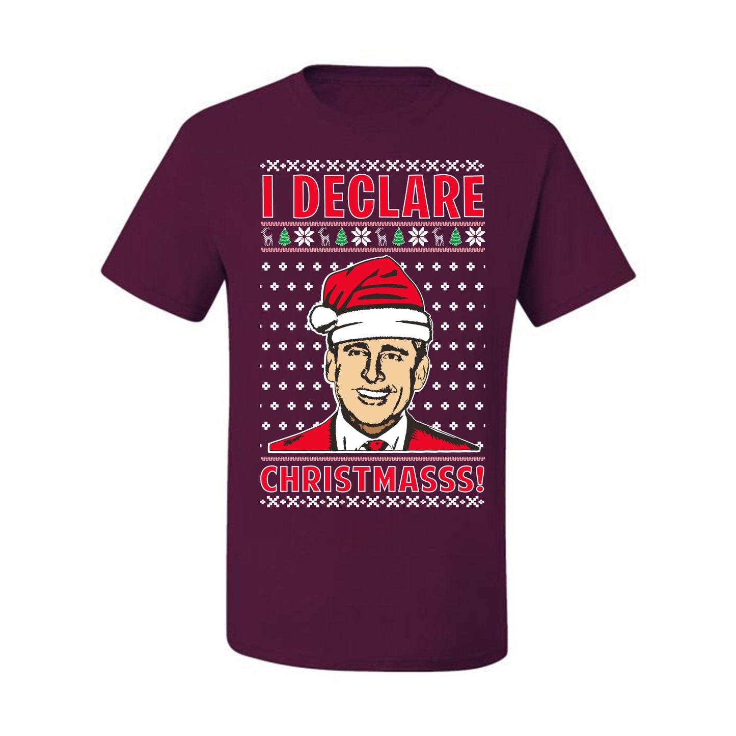 Ugly Xmas Graphic  T-shirt  Office TV Michael Scott I Declare Christmasss Ugly Christmas T-shirt  Ugly Christmas  Men's T-Shirt