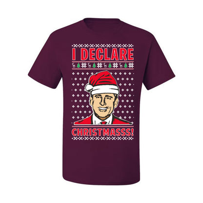 Ugly Xmas Graphic  T-shirt  Office TV Michael Scott I Declare Christmasss Ugly Christmas T-shirt  Ugly Christmas  Men's T-Shirt