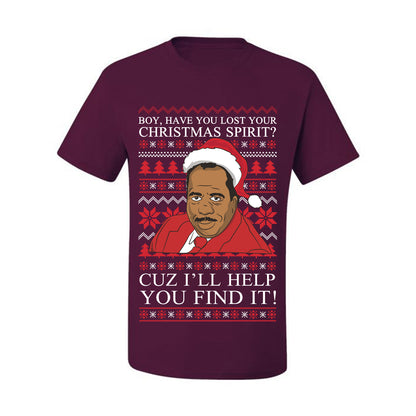 Ugly Holiday  Stanley Hudson Christmas Spirit I'll Help You Find It Ugly Christmas T-shirt  Ugly Christmas  Men's T-Shirt