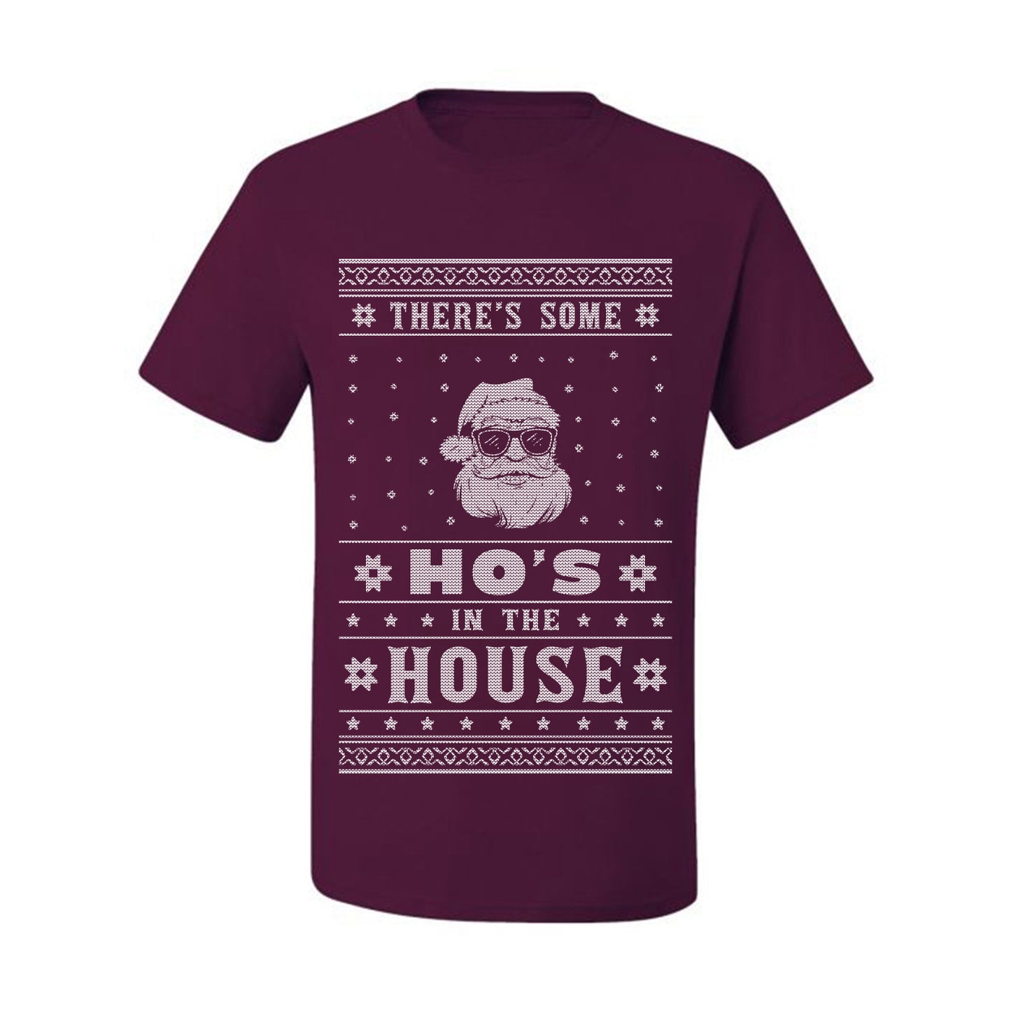 Ugly Xmas Holiday Graphic  Theres Some Hos in the House Santa Ugly Christmas T-shirt  Ugly Christmas  Men's T-Shirt