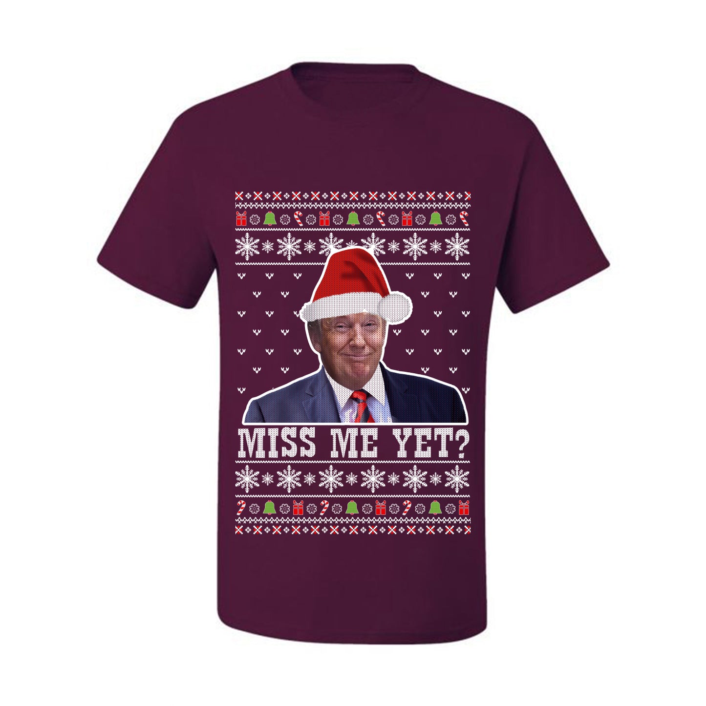 Donald Trump US President USA, Miss Me Yet?  Ugly Christmas Tshirt Men's Graphic T-Shirt Ugly Christmas  Men's T-Shirt