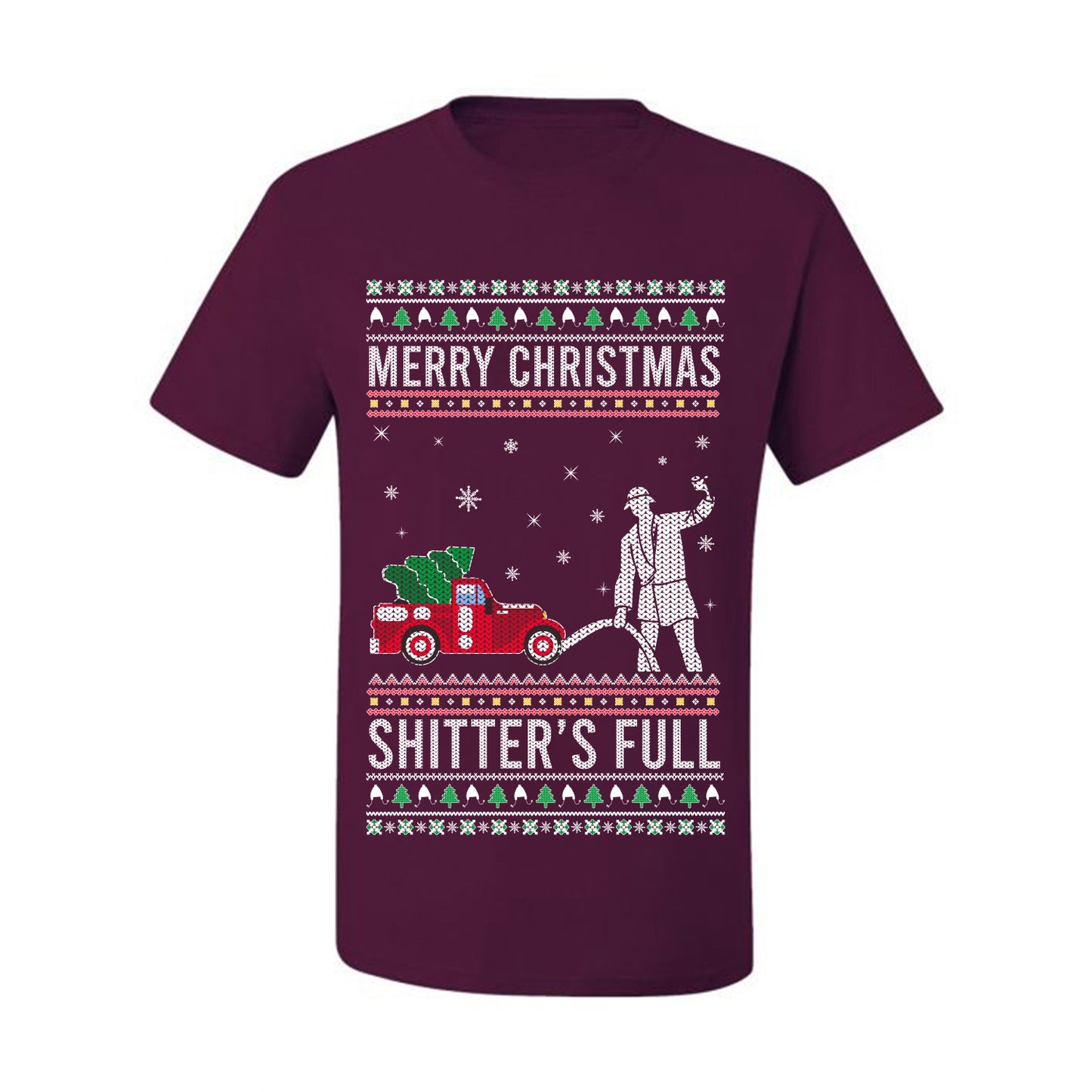 Men's  Shirt Ugly Holiday  T-shirt Merry Christmas Shitter's Ugly Christmas T-shirt  Ugly Christmas  Men's T-Shirt