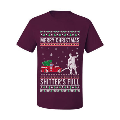 Men's  Shirt Ugly Holiday  T-shirt Merry Christmas Shitter's Ugly Christmas T-shirt  Ugly Christmas  Men's T-Shirt