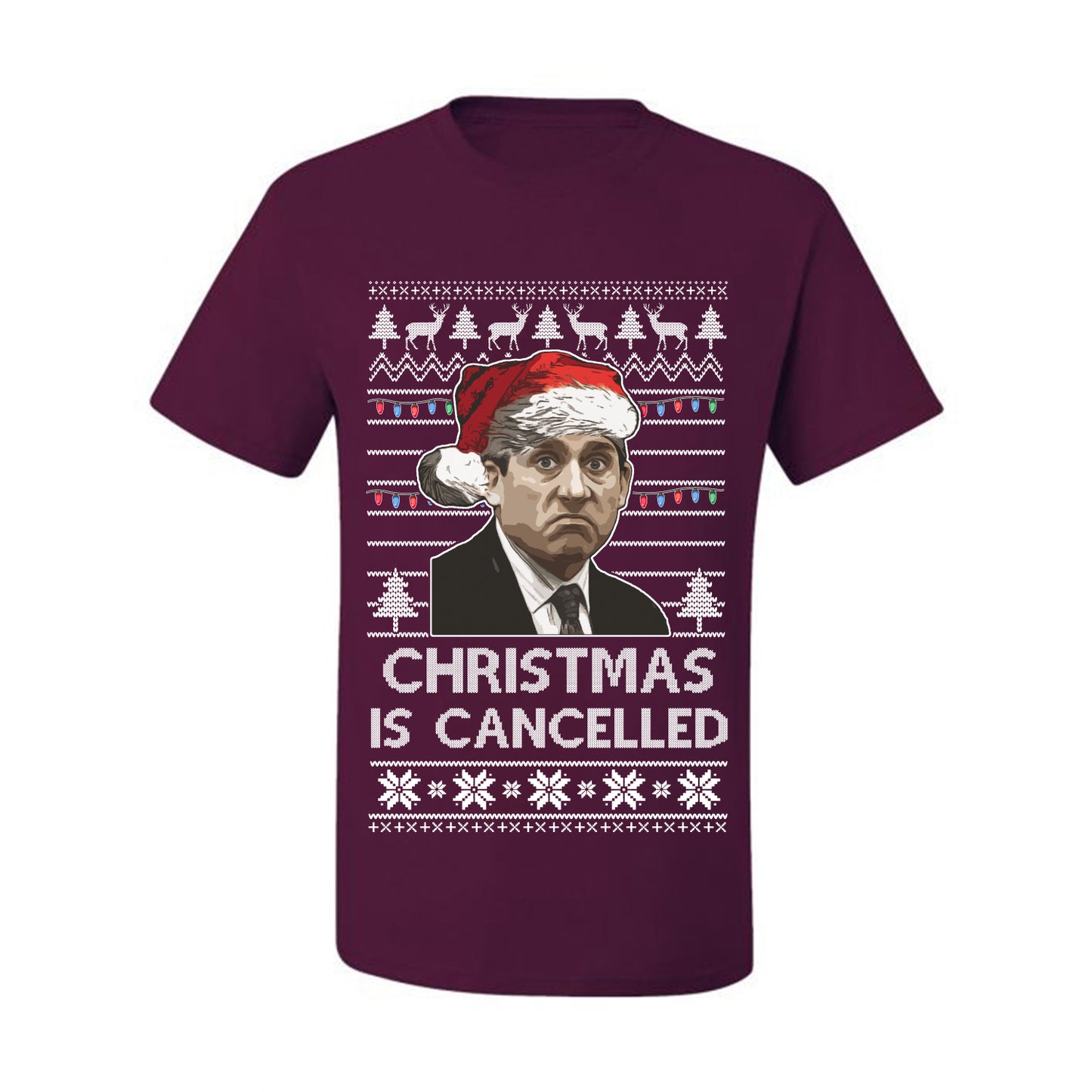 Men's Ugly T-shirt for Christmas  Shirt Michael Scott Office "Christmas Is Cancelled" Ugly Christmas T-shirt  Ugly Christmas  Men's T-Shirt