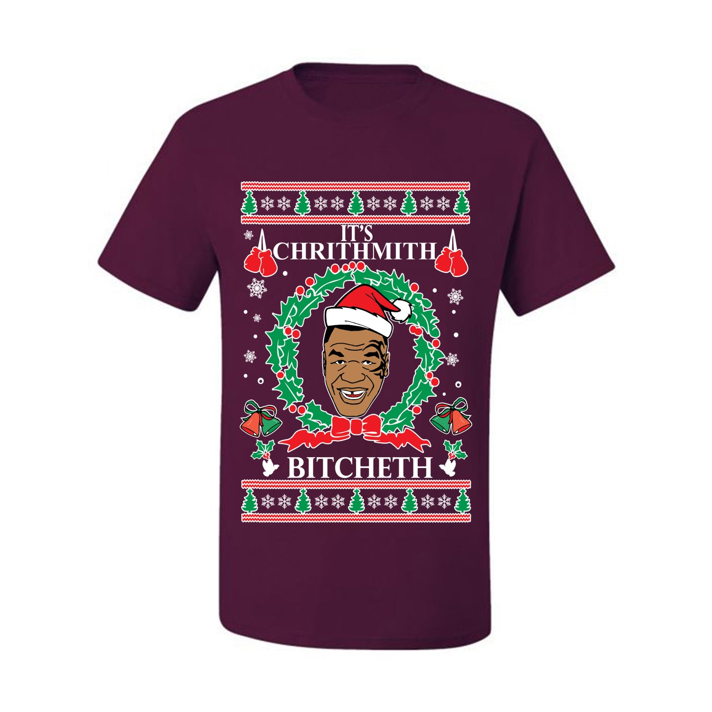 Funny Tyson Lisp Ugly Christmas T-shirt  "It's Chrithmith Bitcheth" Ugly Christmas T-shirt  Ugly Christmas  Men's T-Shirt