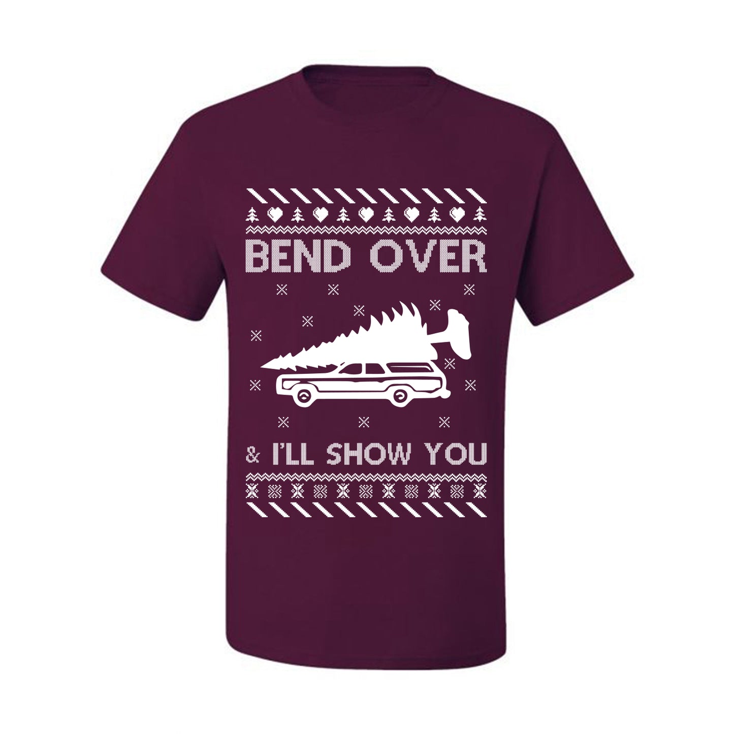 Ugly Xmas Tshirt Graphic T-Shirt, "Bend Over and I'll Show You", Wild Bobby  Ugly Christmas Tshirt Men's Graphic T-Shirt Ugly Christmas  Men's T-Shirt