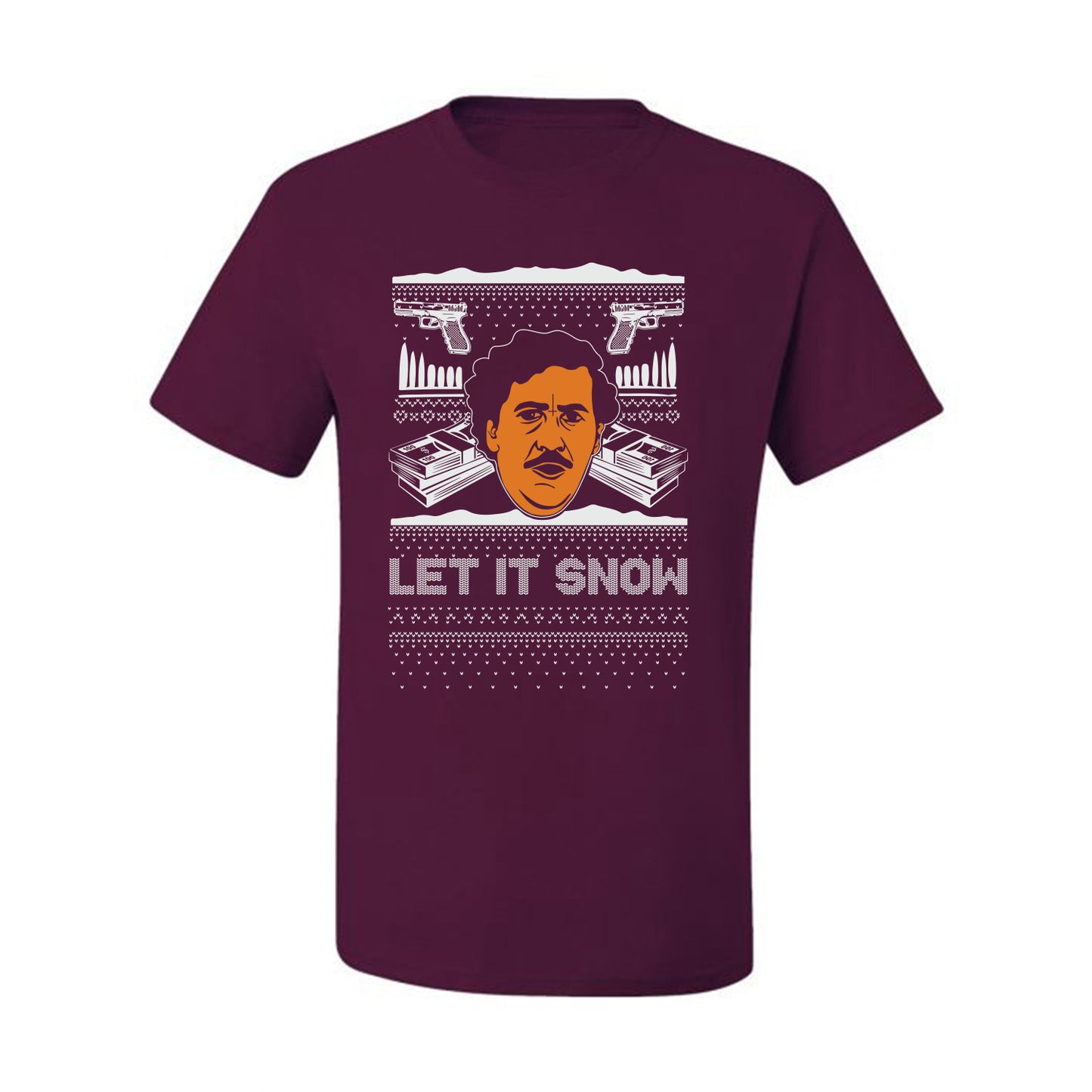 Ugly Christmas  Tshirt Graphic Funny, Let It Snow, Pablo Escobar, Merry Xmas Ugly Christmas Tshirt Men's Graphic T-Shirt Ugly Christmas  Men's T-Shirt