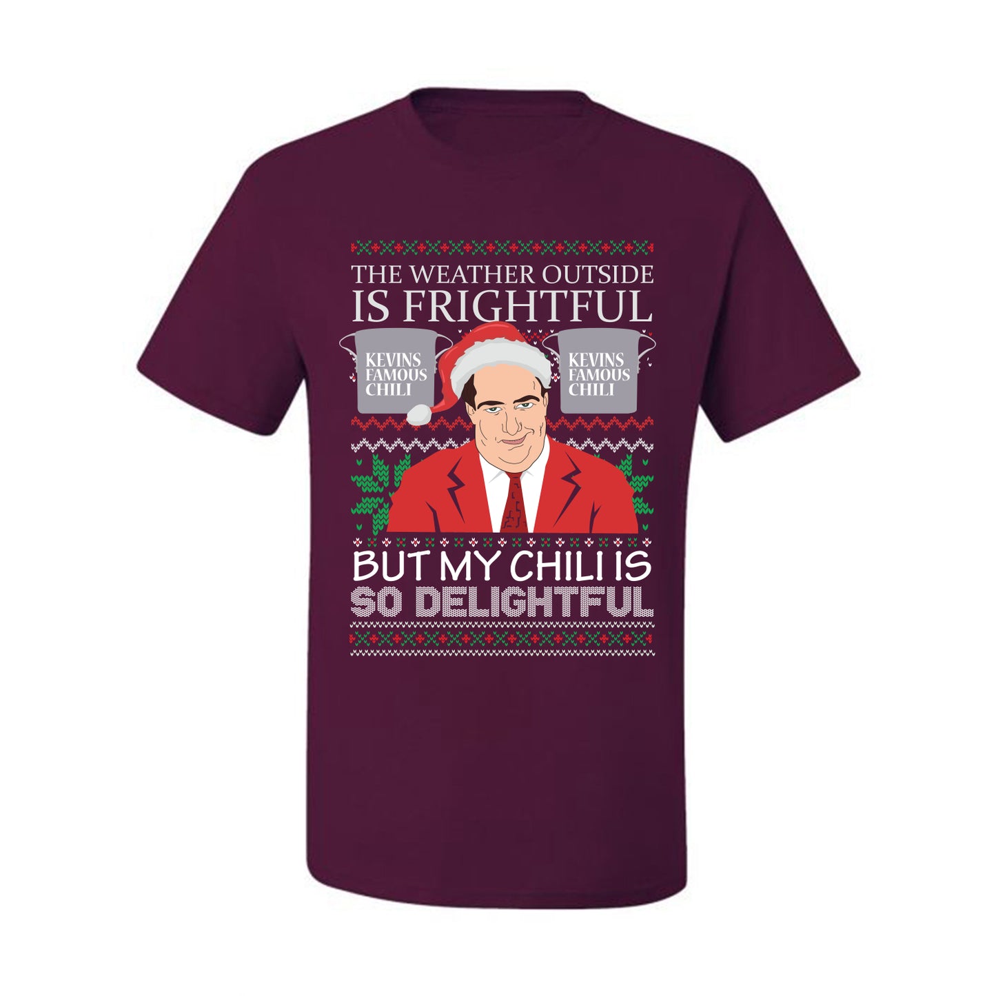 Ugly Christmas  Tshirt Graphic Kevin's Famous Chili is So Delightful, Wild Bobby  Ugly Christmas Tshirt Men's Graphic T-Shirt Ugly Christmas  Men's T-Shirt